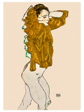 Egon Schiele Girl Undressing- Art Print